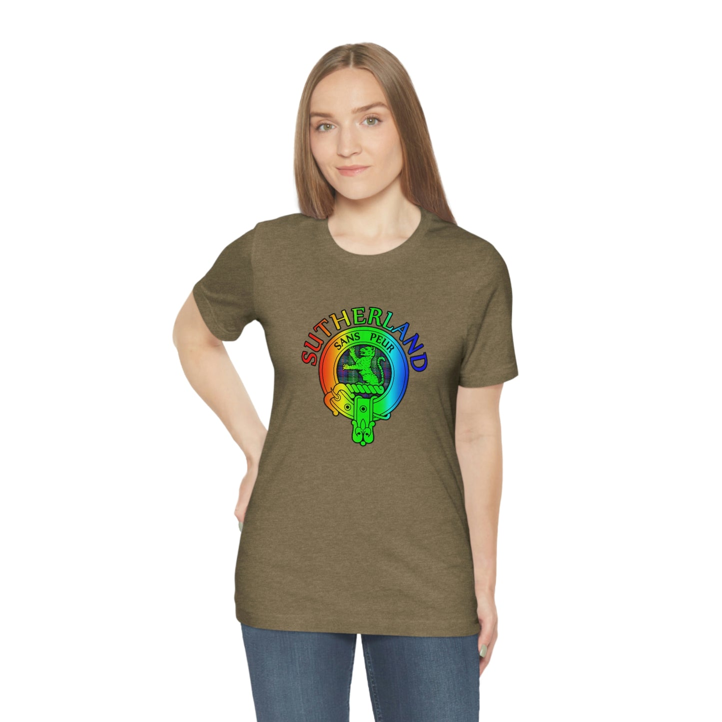 Clan Sutherland Rainbow Crest & Tartan T-Shirt