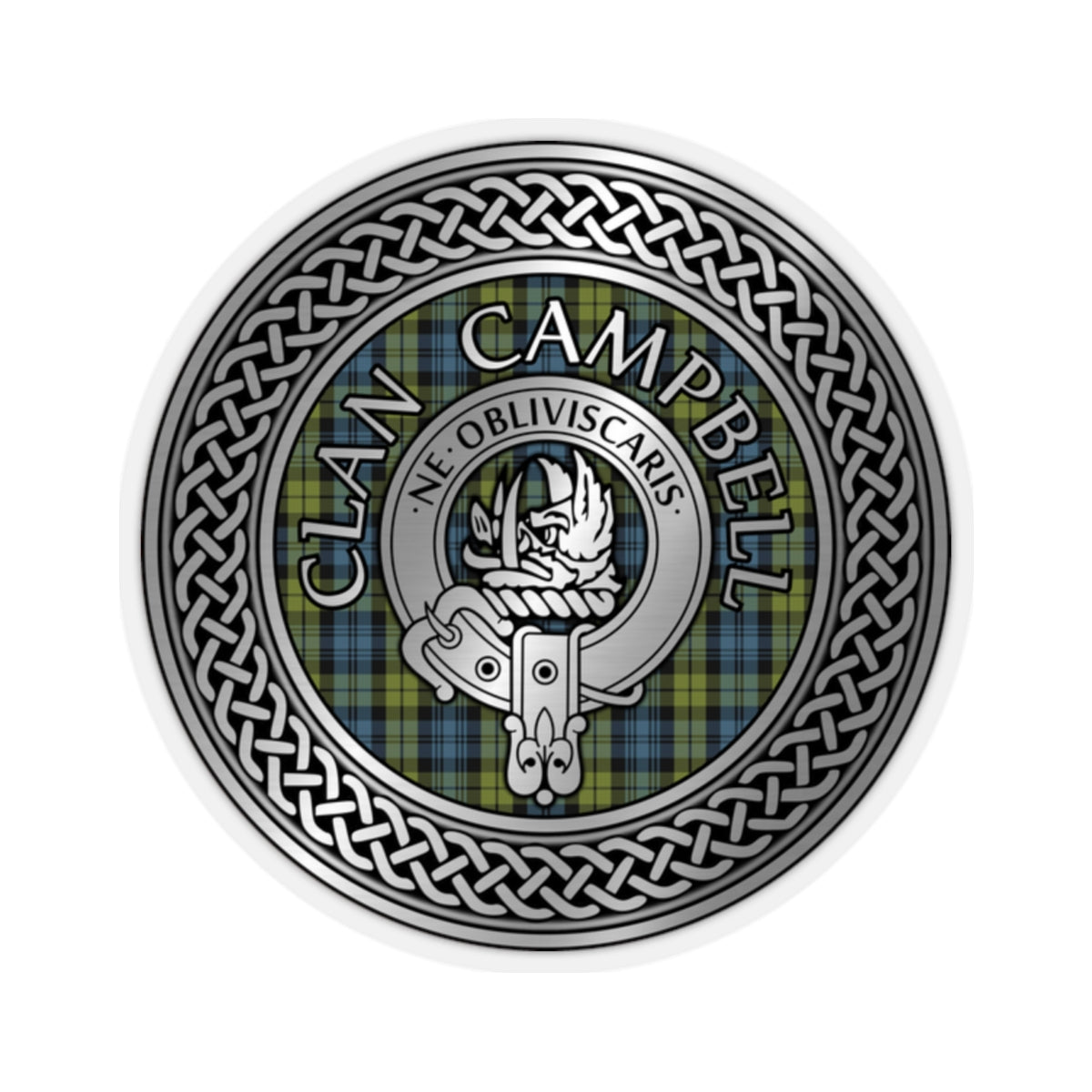 Clan Campbell Crest & Tartan Kiss-Cut Stickers