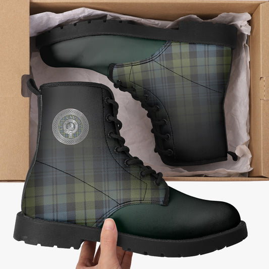 Clan Campbell Crest & Tartan Leather Boots