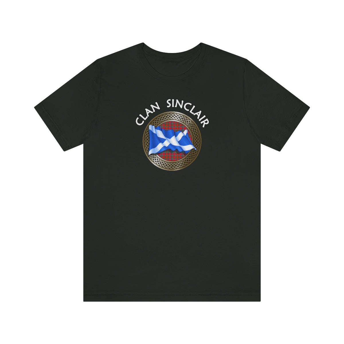 Clan Sinclair Tartan Knot & Flag T-Shirt