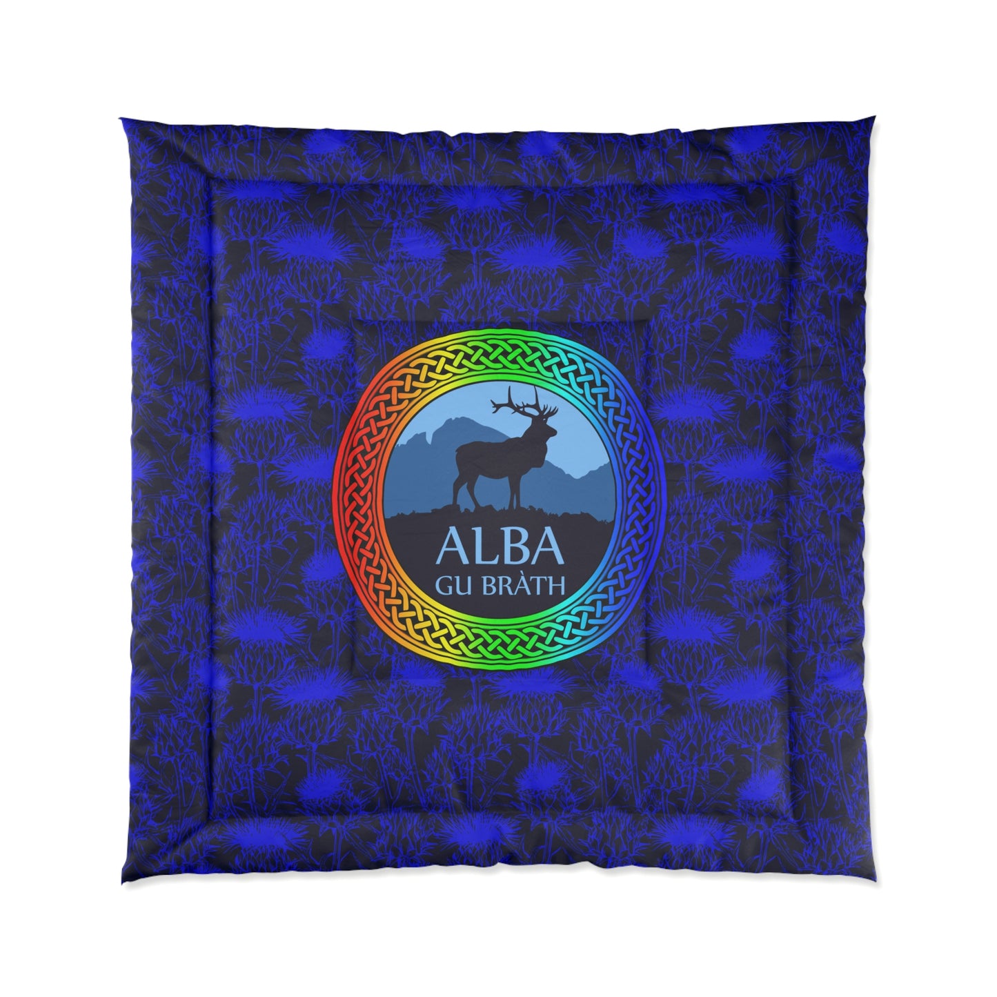 Alba Gu Brath Rainbow Knot & Thistle Comforter