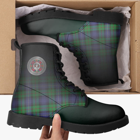 Clan Donnachaidh Crest & Tartan Leather Boots