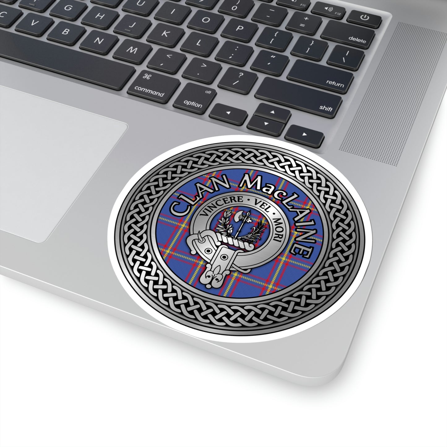 Clan MacLaine Crest & Tartan Knot Kiss-Cut Stickers