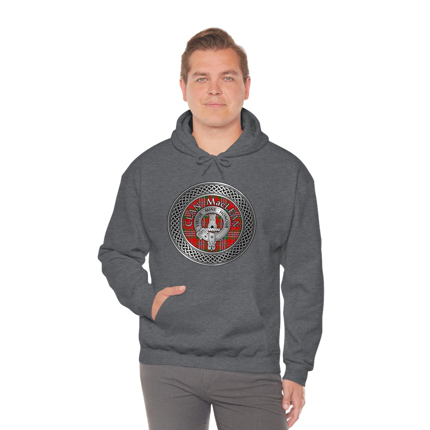 Clan MacLean Crest & Tartan Unisex Heavy Blend™ Hooded Sweatshirt