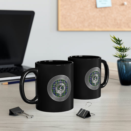 Clan MacNeill of Gigha Crest & Rainbow 11oz Black Mug