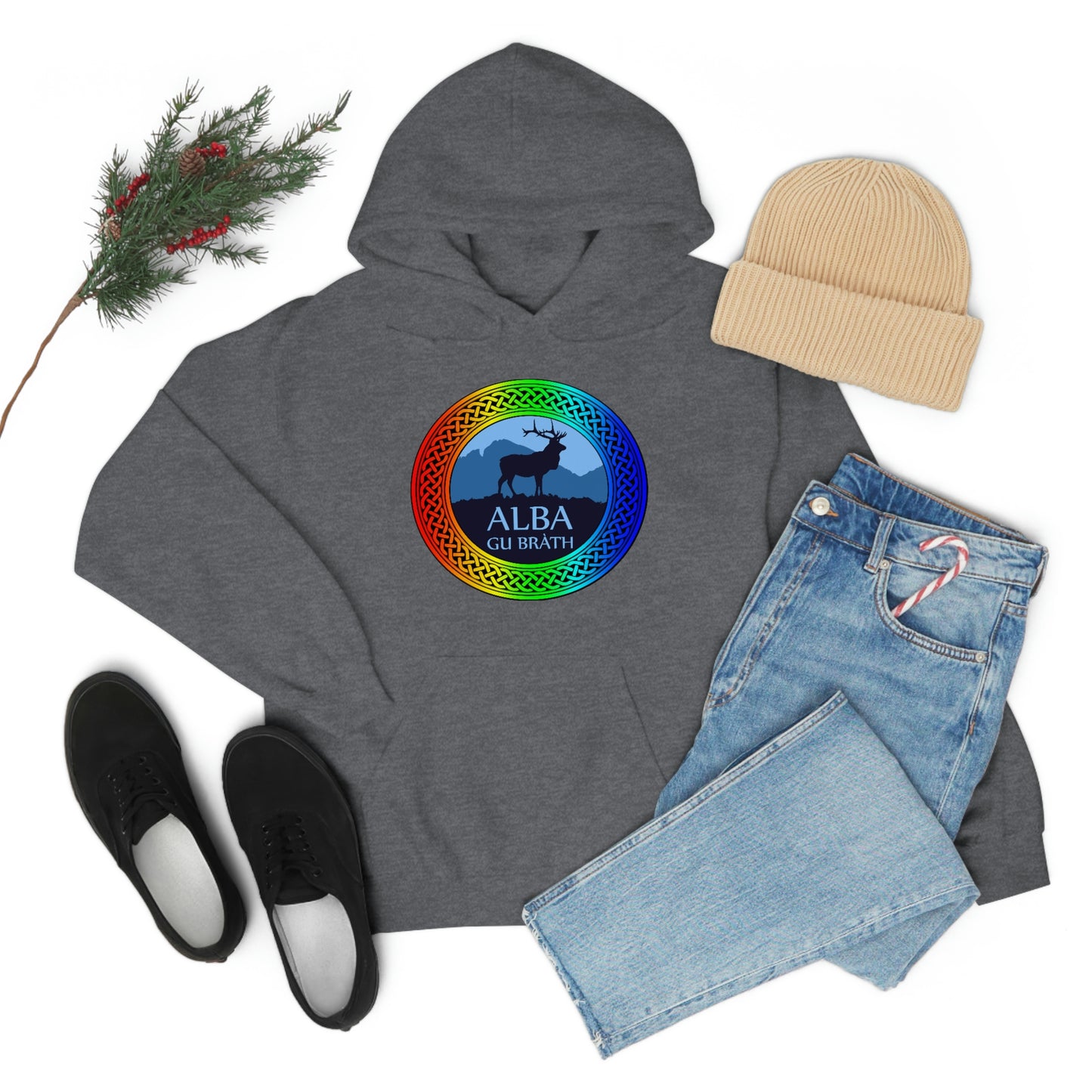 Alba Gu Brath Rainbow Knot Unisex Heavy Blend™ Hooded Sweatshirt