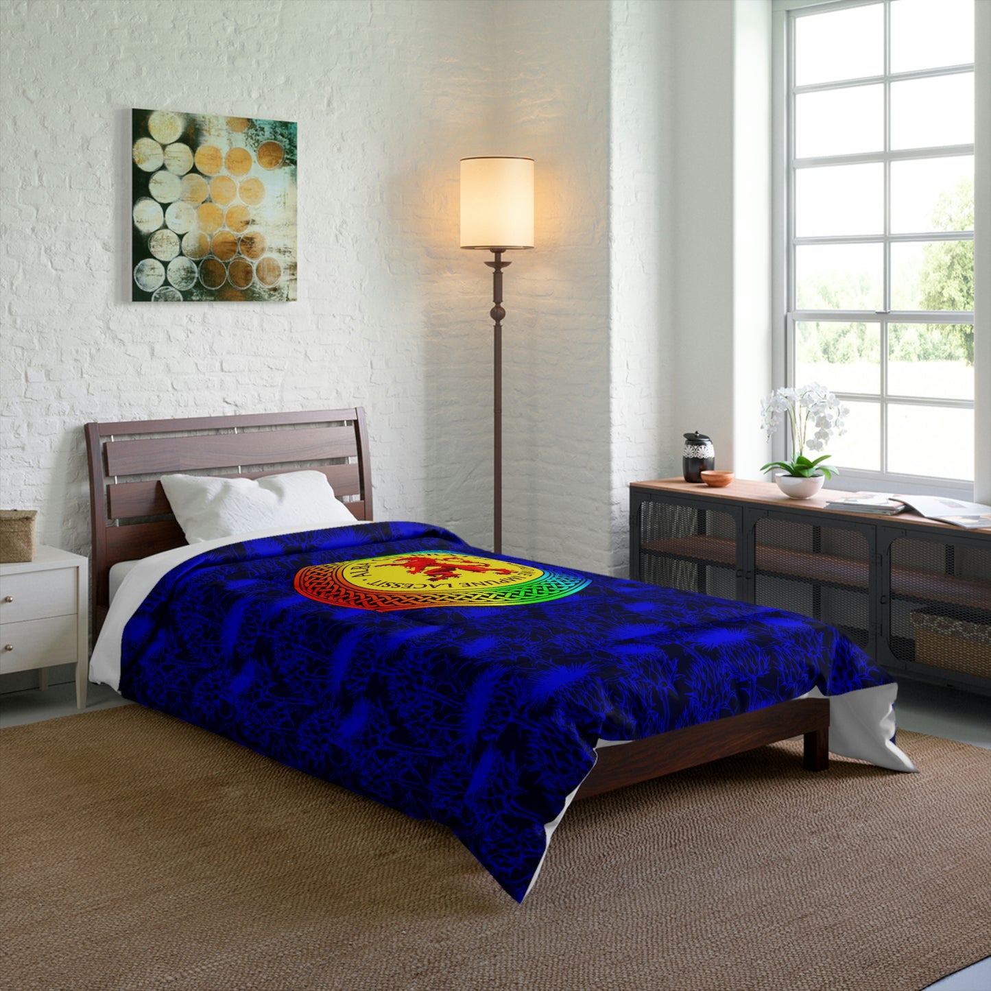 Alba Gu Brath Lion Rampant Rainbow Knot & Thistle Comforter