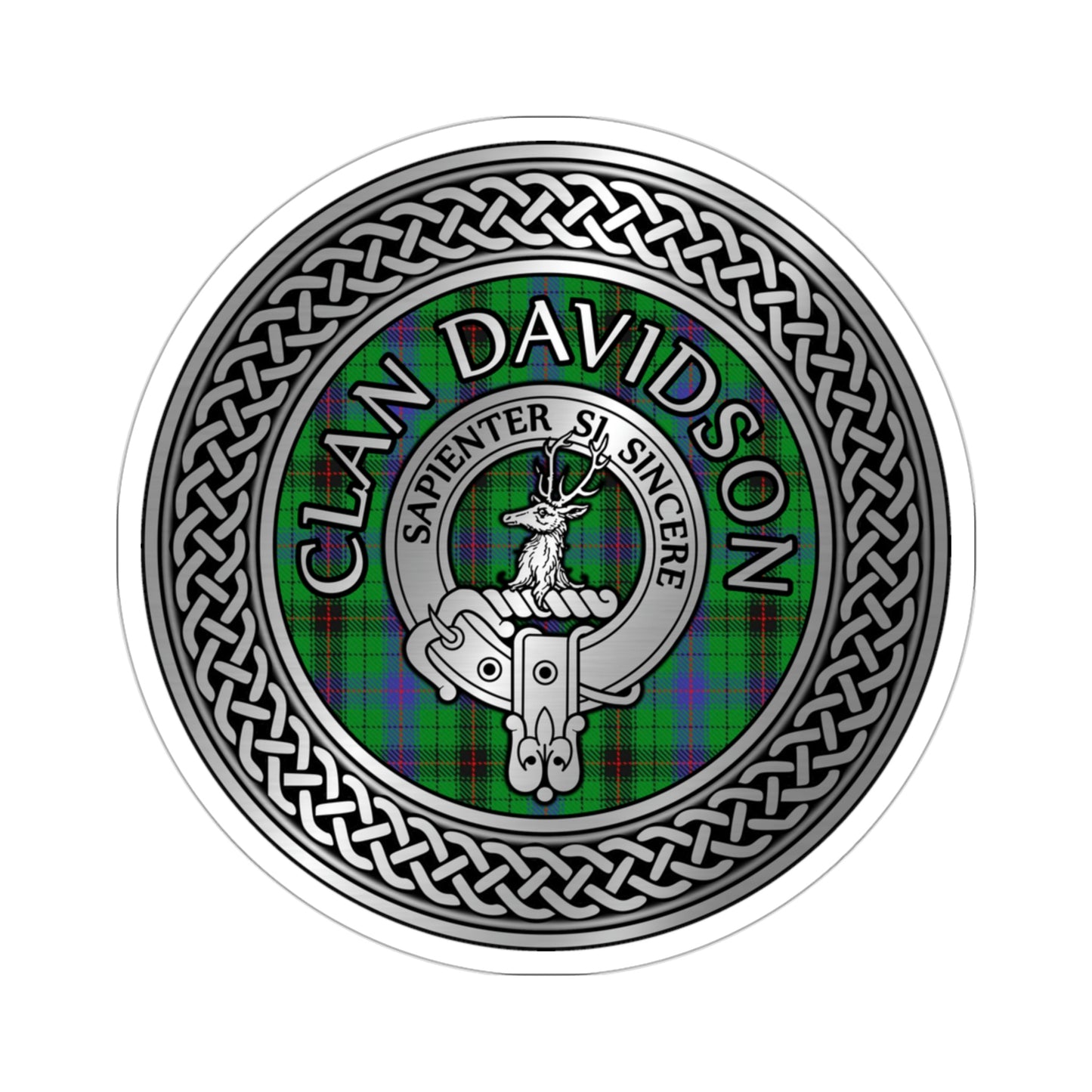 Clan Davidson Crest & Tartan Knot Kiss-Cut Stickers