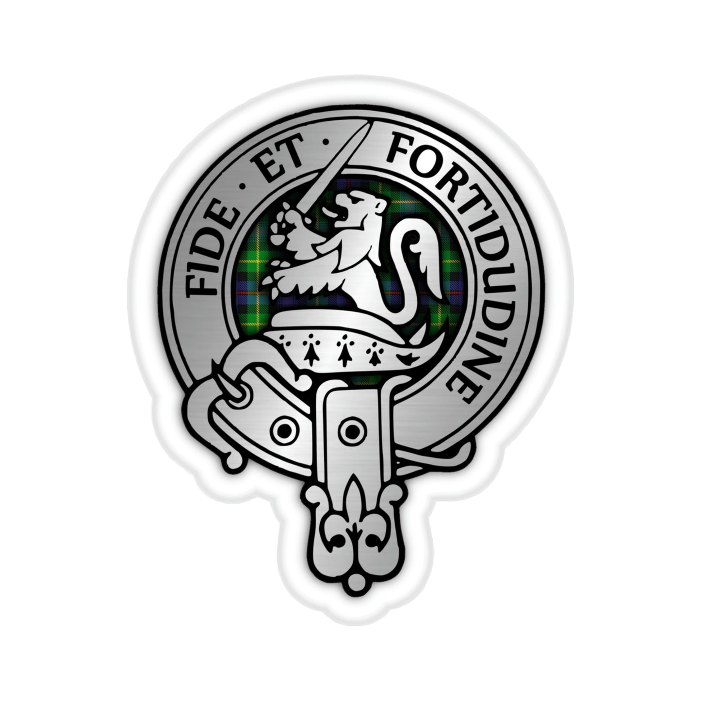 Clan Farquharson Crest & Tartan Kiss-Cut Stickers