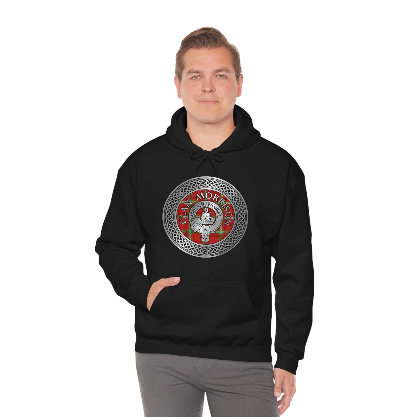 Clan Morrison Crest & Tartan Unisex Heavy Blend™ Hooded Sweatshirt