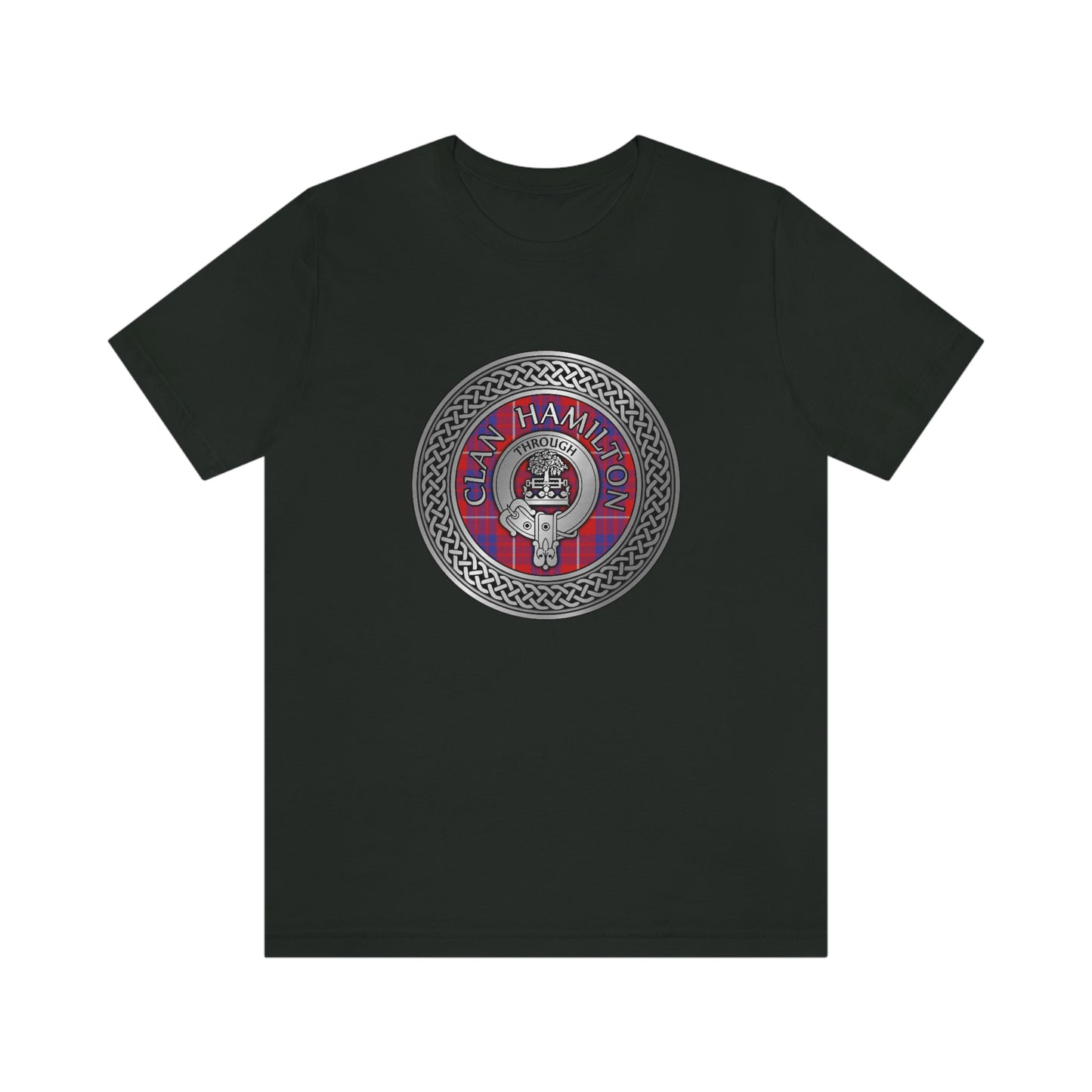 Clan Hamilton Crest & Tartan Knot T-Shirt