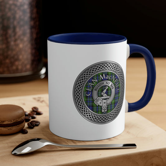 Clan MacNeill of Gigha Crest & Tartan Accent Coffee Mug, 11oz
