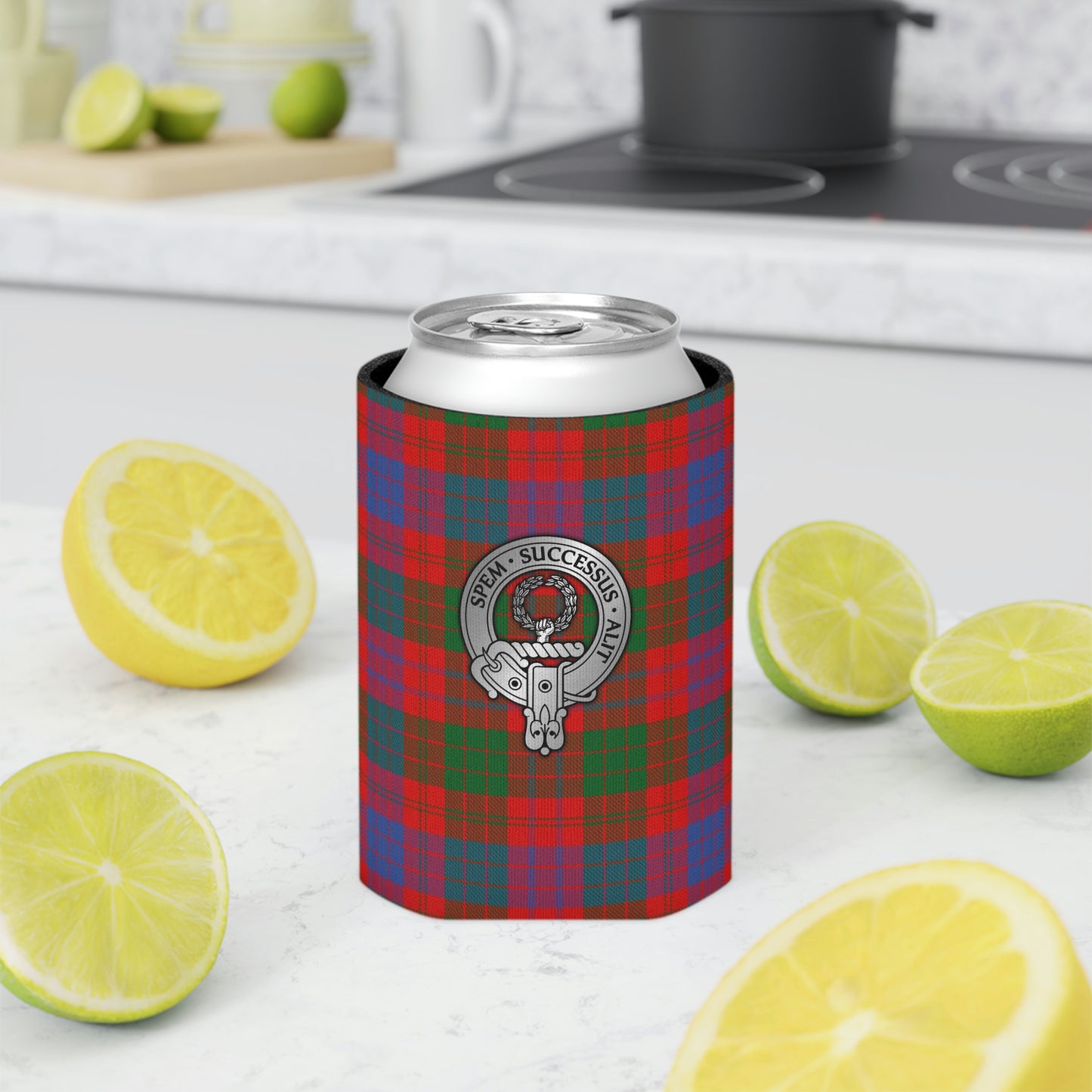 Clan Ross Crest & Tartan Can Cooler