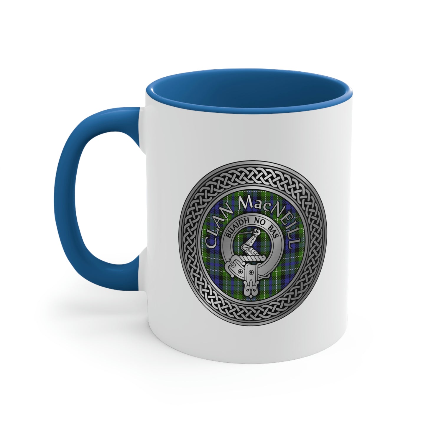 Clan MacNeill of Gigha Crest & Tartan Accent Coffee Mug, 11oz