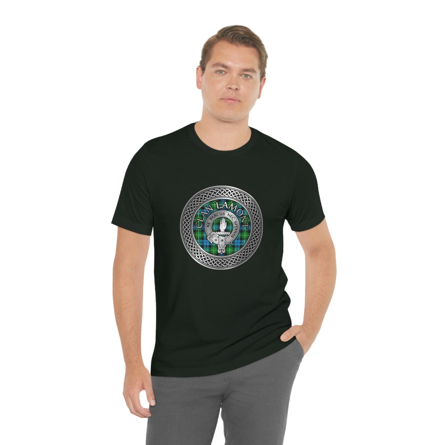 Clan Lamont Crest & Tartan Knot T-Shirt