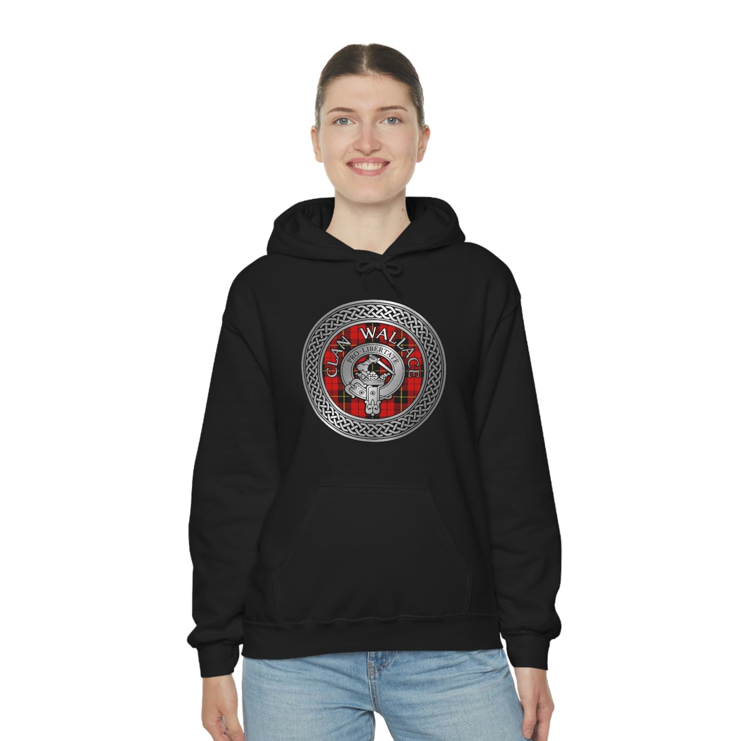 Clan Wallace Crest & Tartan Unisex Heavy Blend™ Hooded Sweatshirt