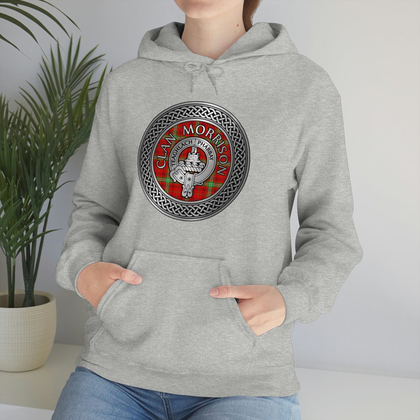 Clan Morrison Crest & Tartan Unisex Heavy Blend™ Hooded Sweatshirt