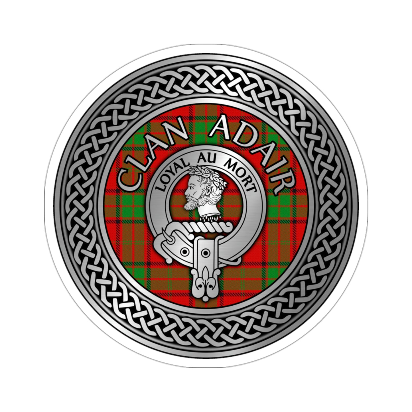 Clan Adair Crest & Tartan Knot Kiss-Cut Stickers