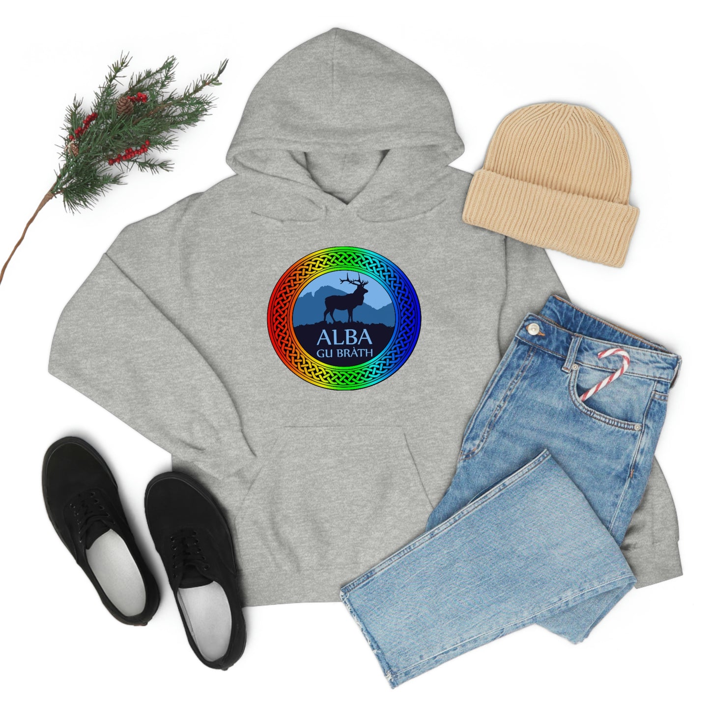 Alba Gu Brath Rainbow Knot Unisex Heavy Blend™ Hooded Sweatshirt