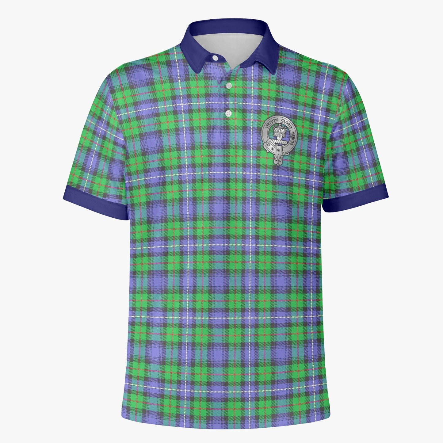 Clan Donnachaidh Hunting Tartan & Crest AOP Men Polo Shirt