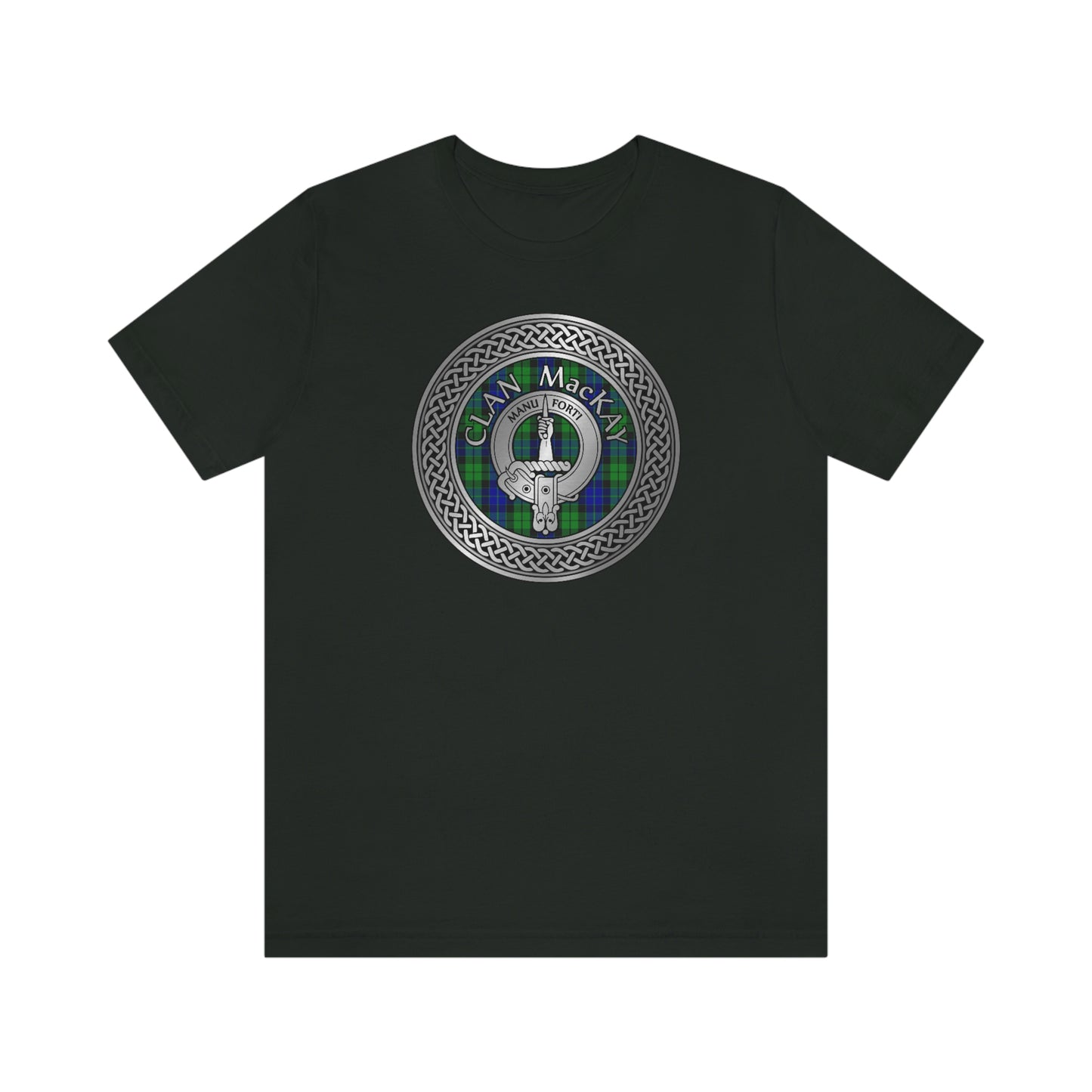 Clan MacKay Tartan & Crest in Celtic Knot T-Shirt