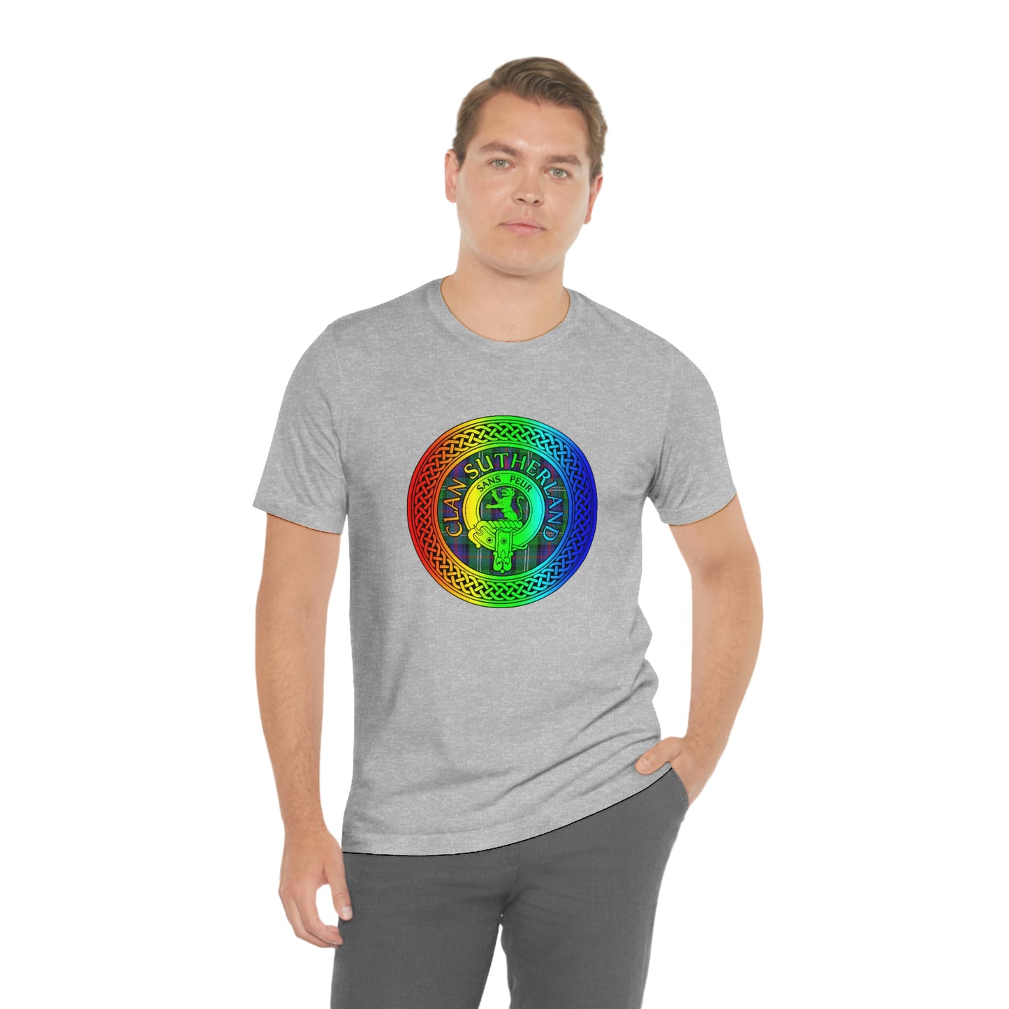 Clan Sutherland Rainbow Crest & Tartan Knot T-Shirt