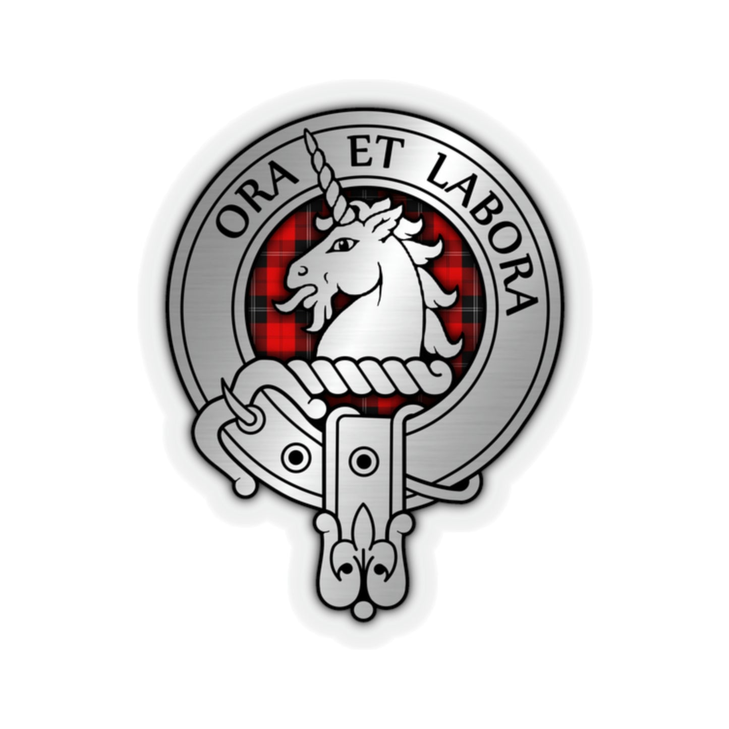 Clan Ramsay Crest & Tartan Kiss-Cut Stickers