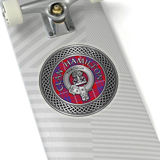 Clan Hamilton Crest & Tartan Kiss-Cut Stickers