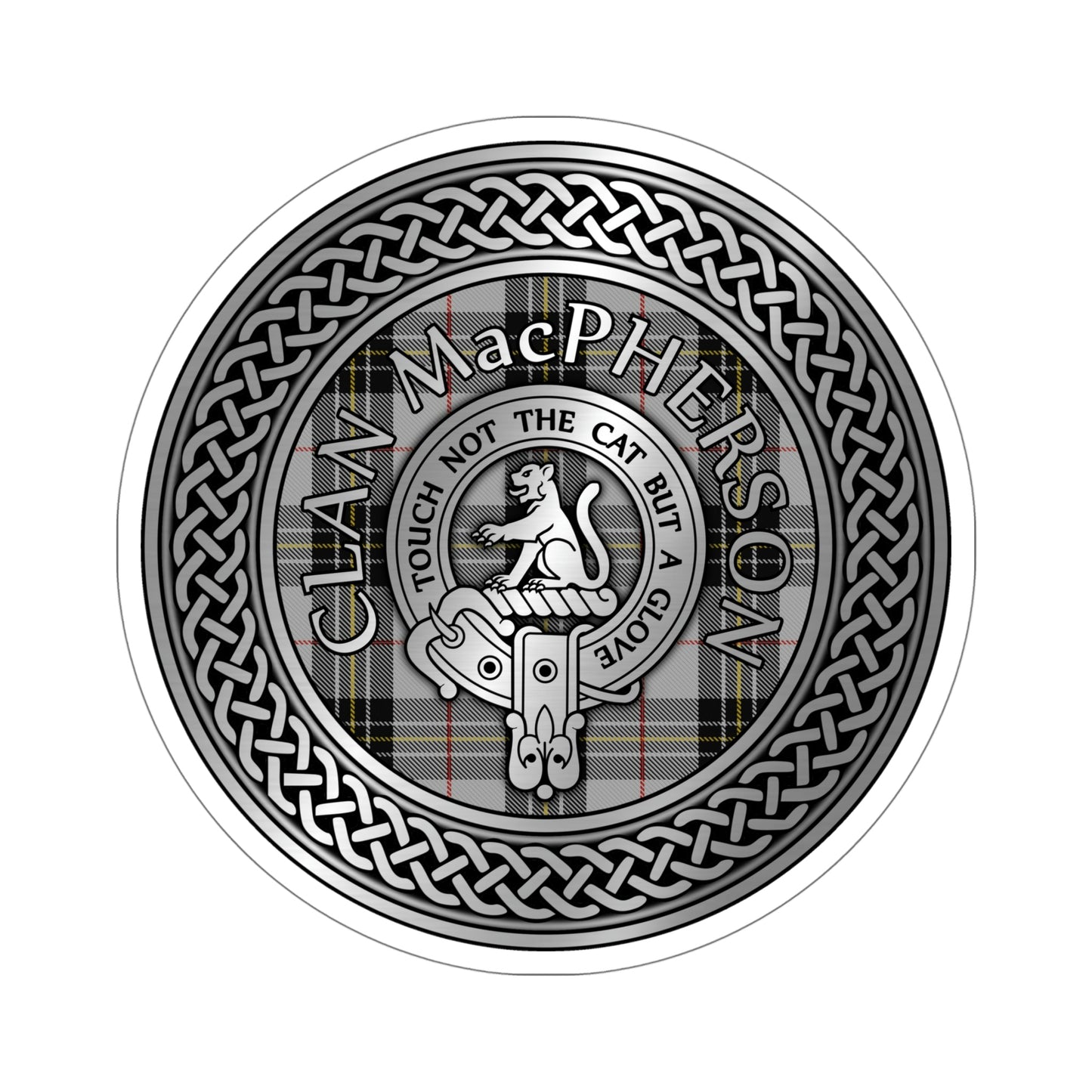 Clan MacPherson Crest & Tartan Kiss-Cut Stickers