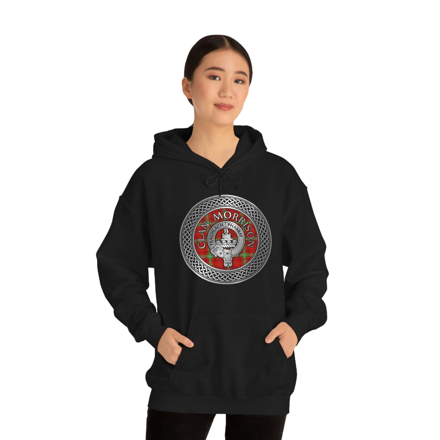 Clan Morrison Crest & Tartan Unisex Heavy Blend™ Hooded Sweatshirt