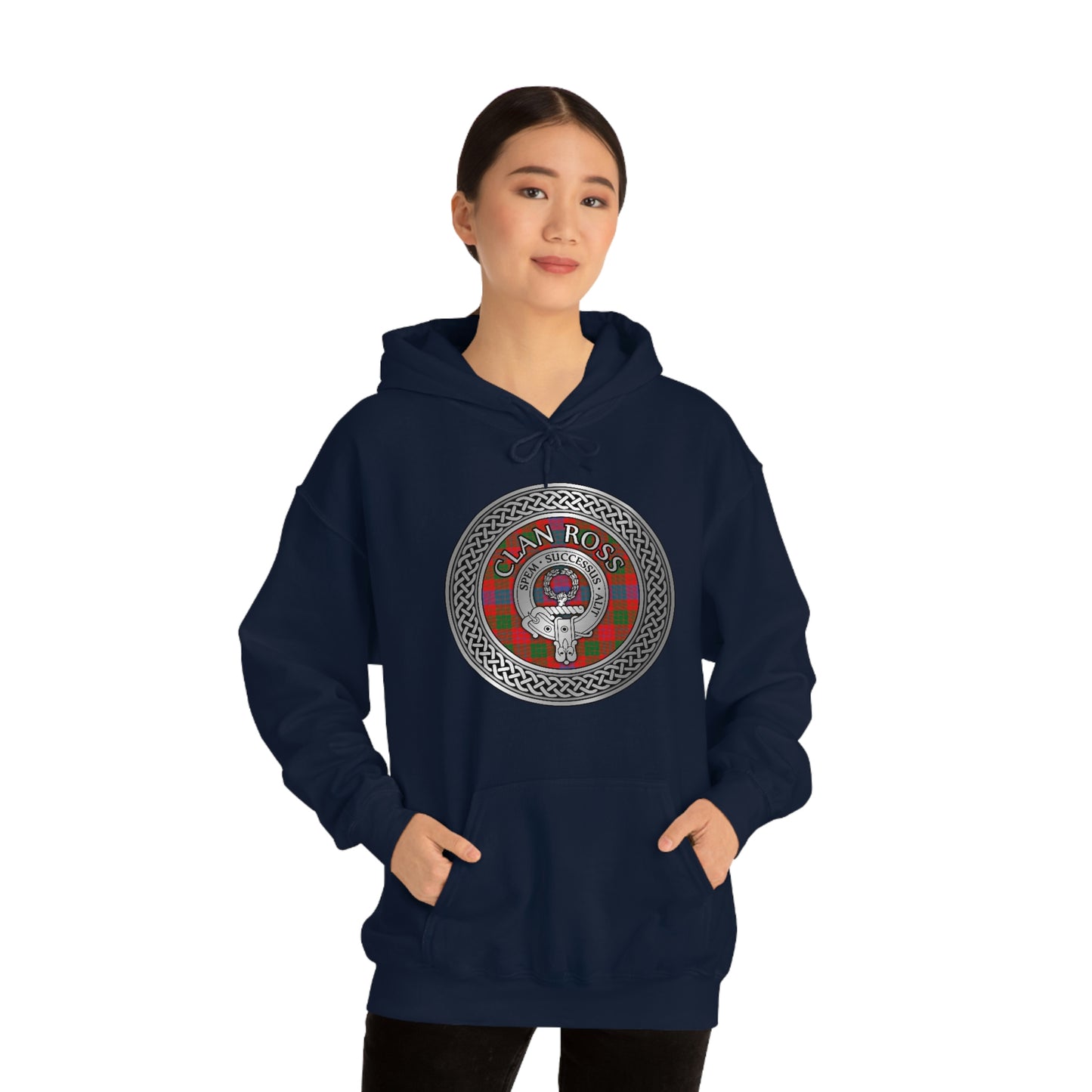 Clan Ross Crest & Tartan Unisex Heavy Blend™ Hooded Sweatshirt