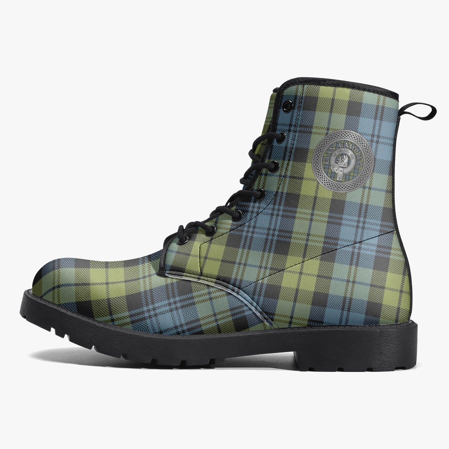 Clan Campbell Crest & Tartan Leather Boots