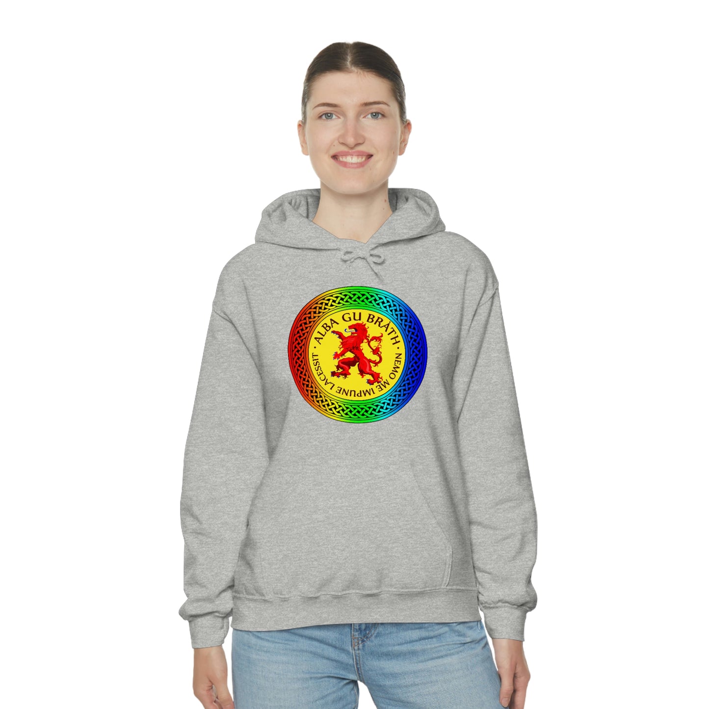 Alba Gu Brath Lion Rampant Rainbow Knot Unisex Heavy Blend™ Hooded Sweatshirt