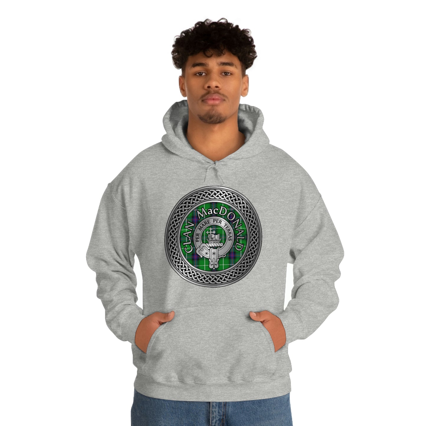 Clan MacDonald Crest & Tartan Unisex Heavy Blend™ Hooded Sweatshirt