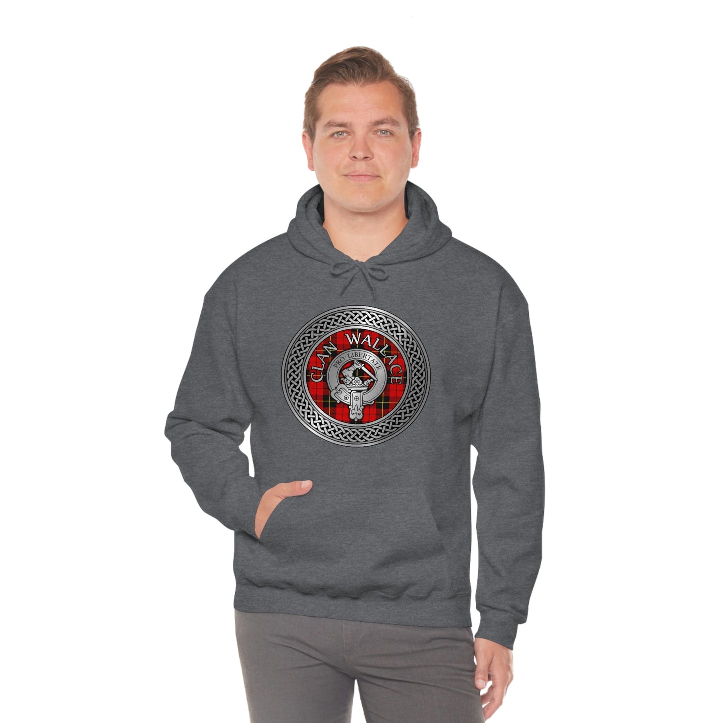 Clan Wallace Crest & Tartan Unisex Heavy Blend™ Hooded Sweatshirt