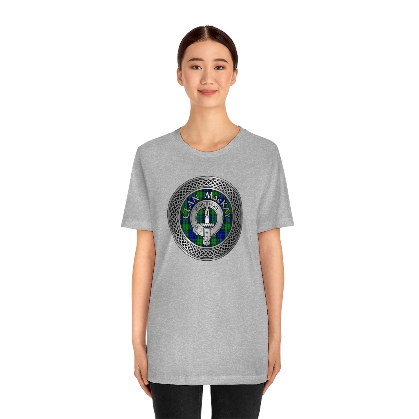 Clan MacKay Tartan & Crest in Celtic Knot T-Shirt