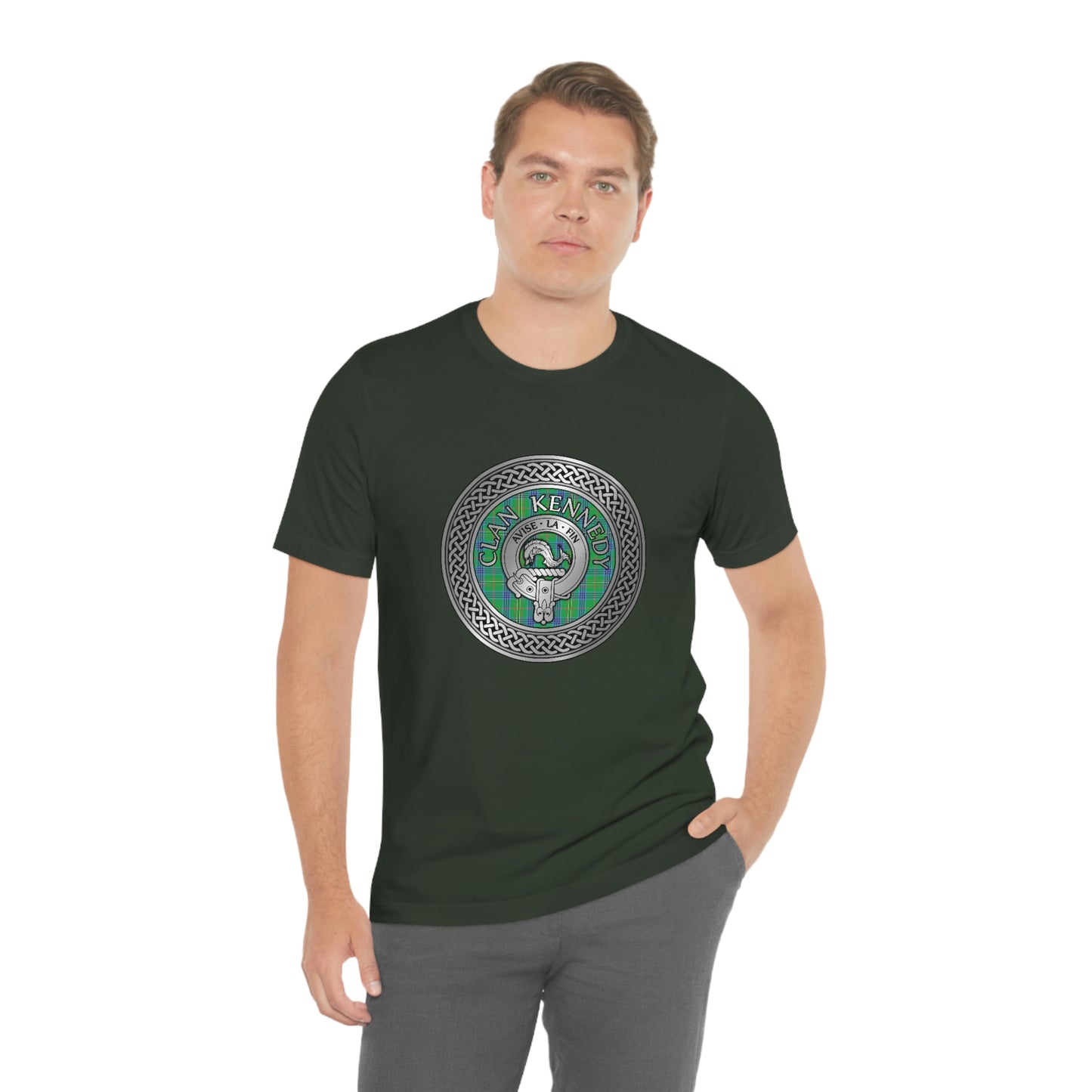 Clan Kennedy Crest & Tartan Knot T-Shirt