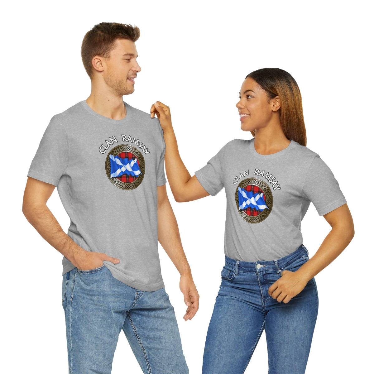 Clan Ramsay Tartan Knot & Flag T-Shirt