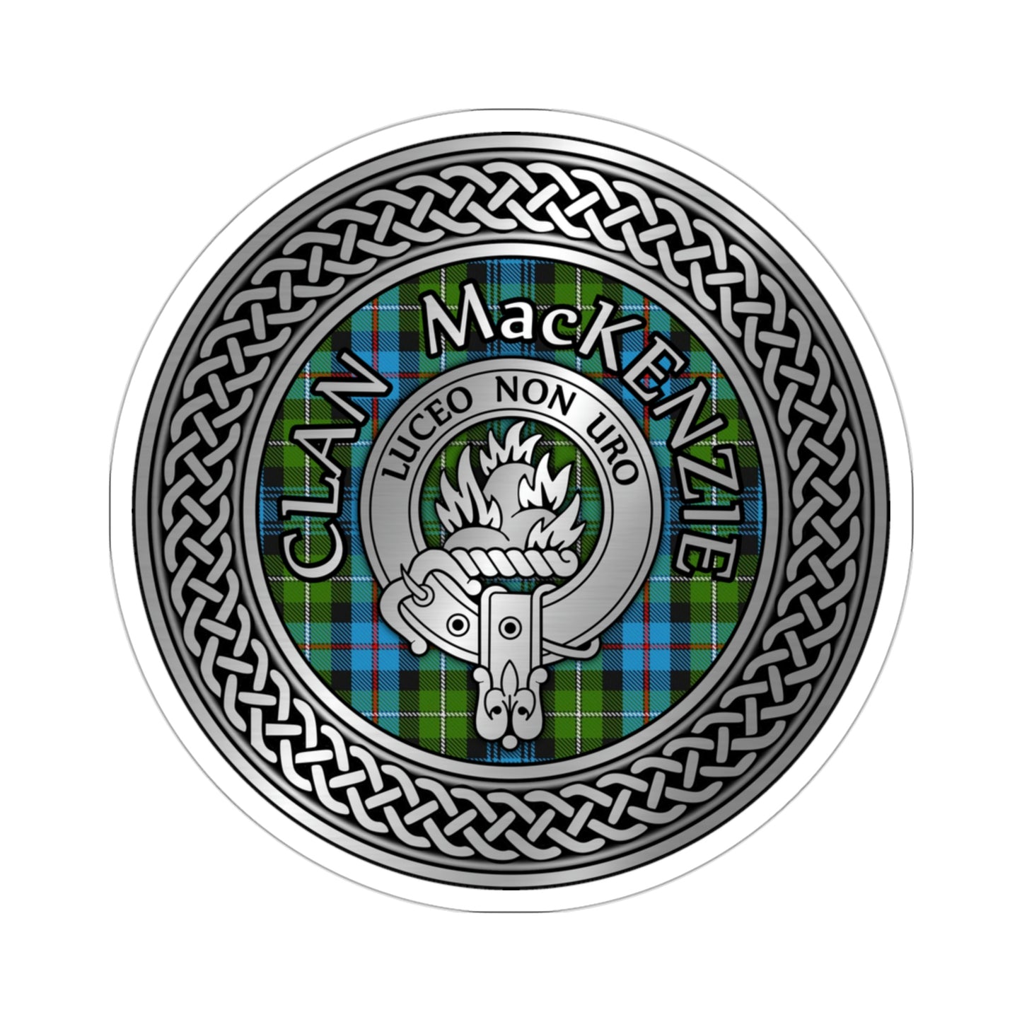 Clan MacKenzie Crest & Tartan Kiss-Cut Stickers