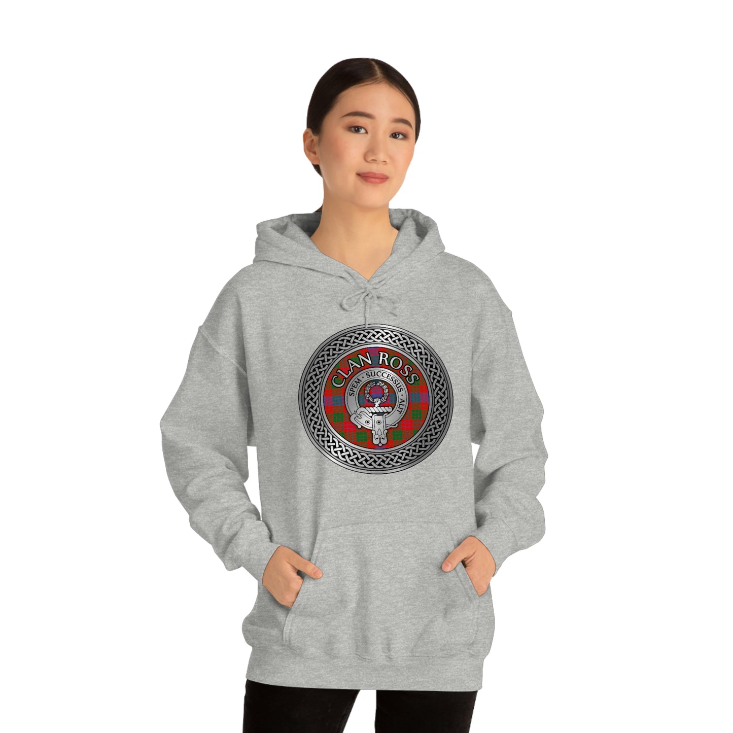 Clan Ross Crest & Tartan Unisex Heavy Blend™ Hooded Sweatshirt