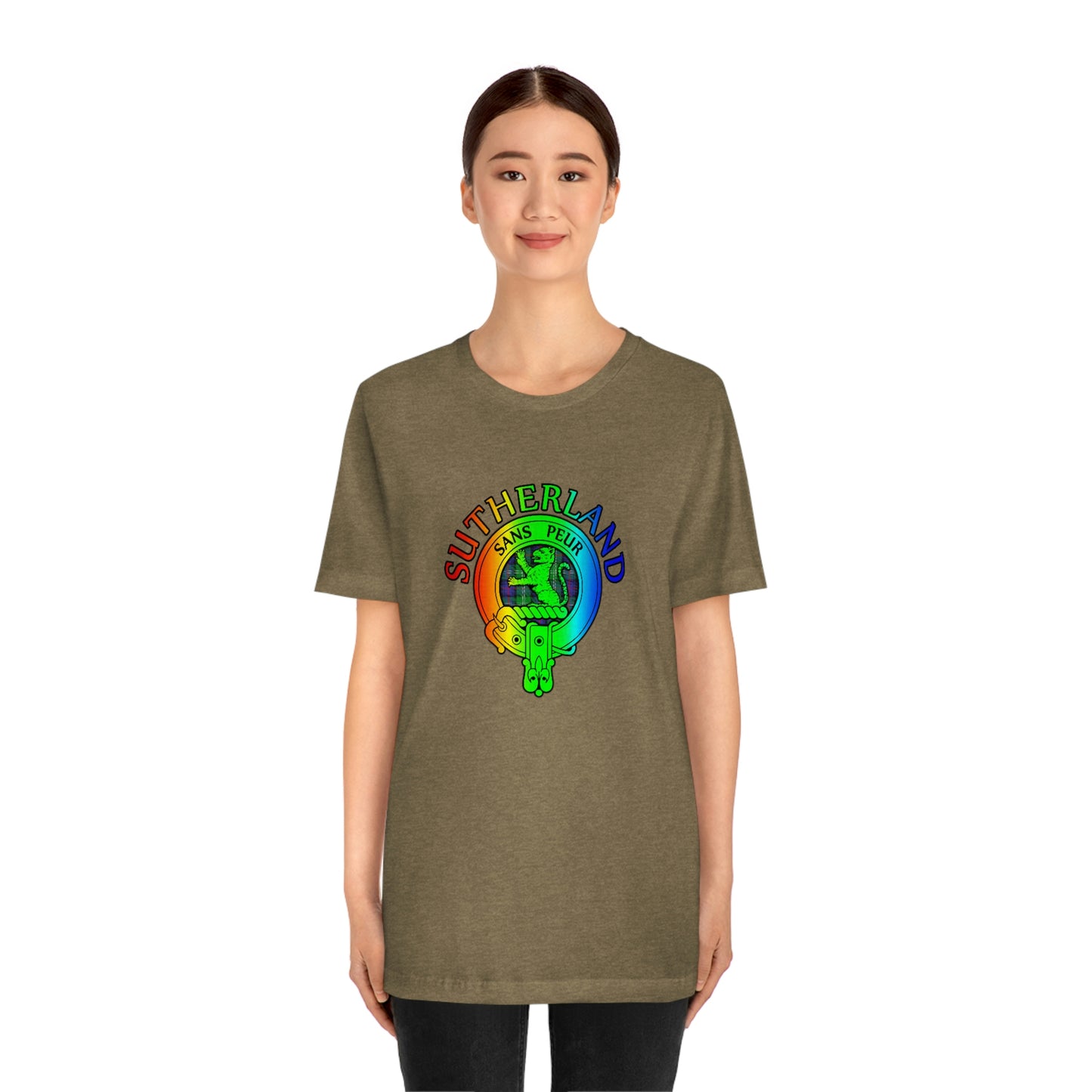 Clan Sutherland Rainbow Crest & Tartan T-Shirt