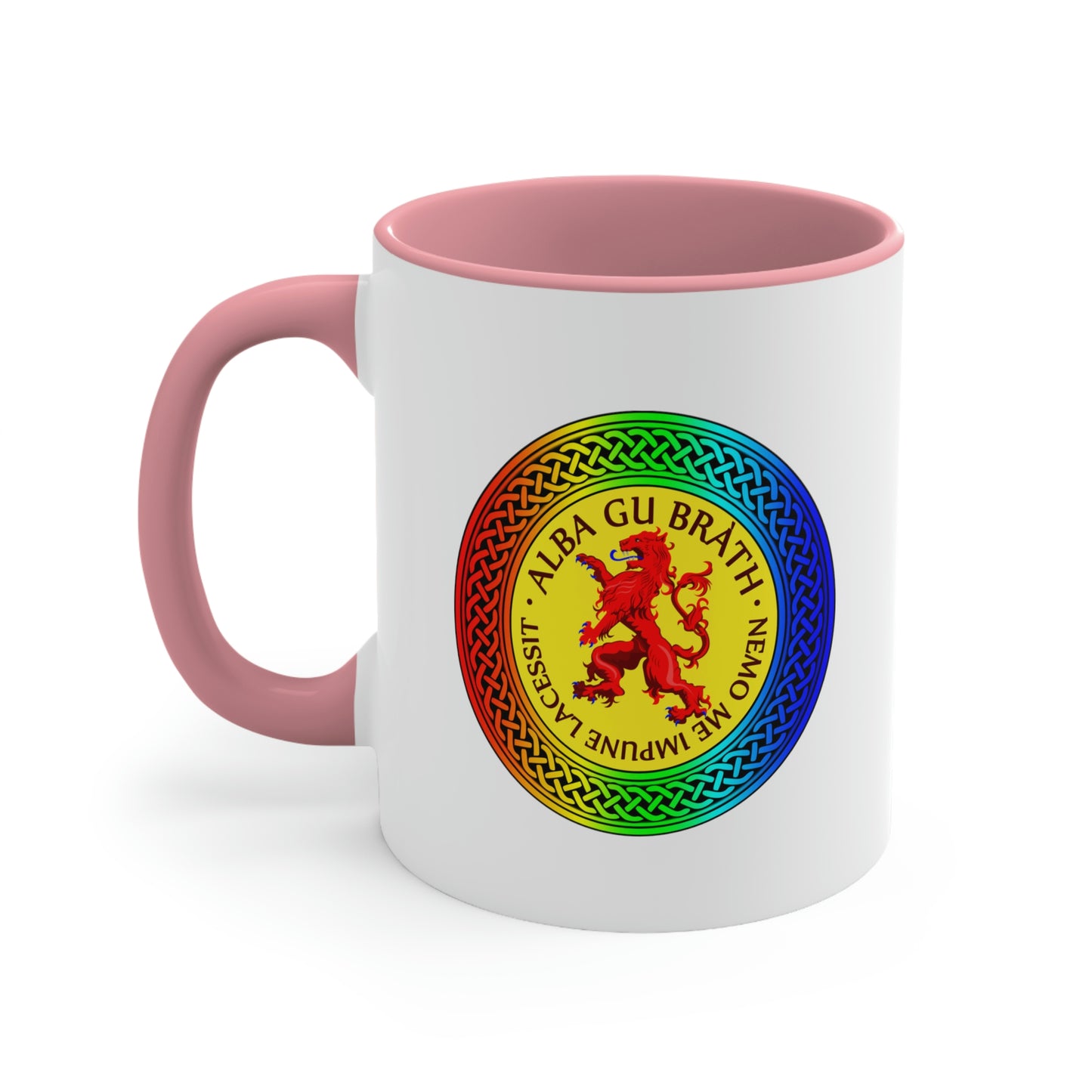 Alba Gu Brath Lion Rampant Rainbow Knot Accent Coffee Mug, 11oz