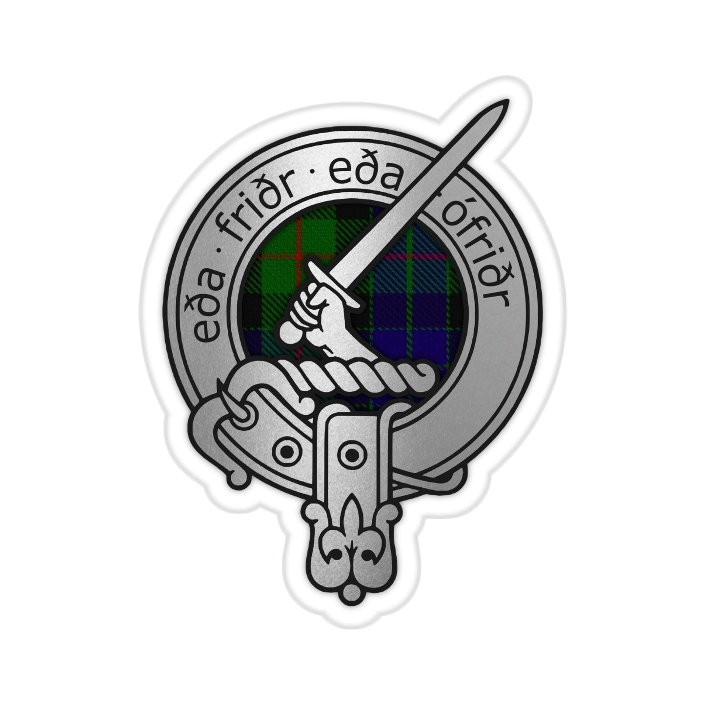 Clan Gunn Crest & Tartan Kiss-Cut Stickers