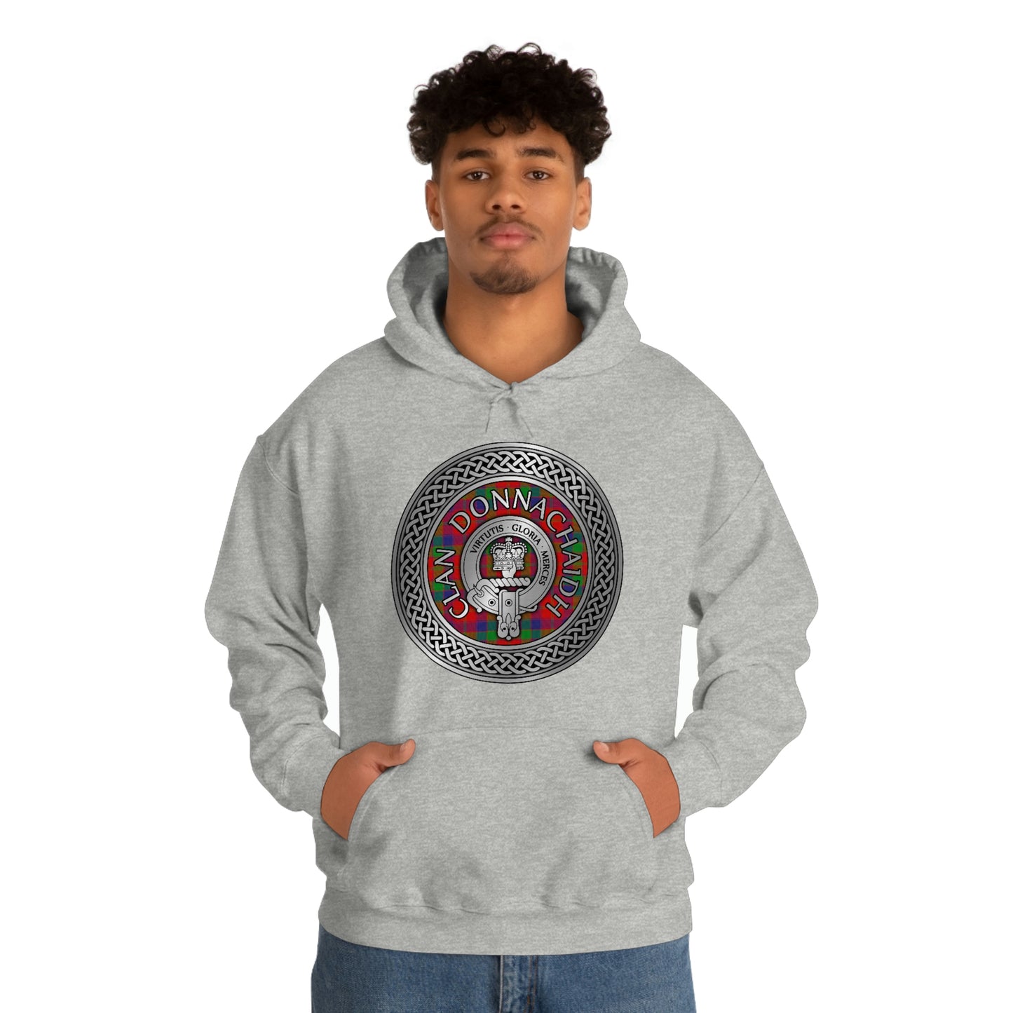 Clan Donnachaidh (Robertson) Crest & Tartan Unisex Heavy Blend™ Hooded Sweatshirt