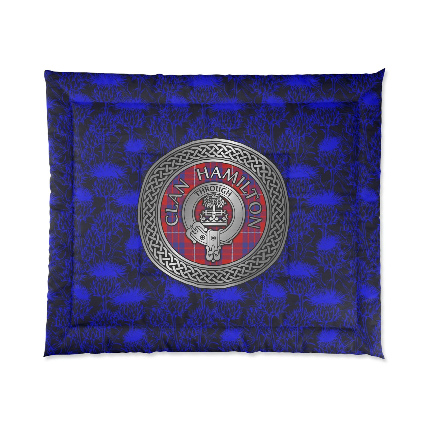 Clan Hamilton Crest & Tartan Comforter