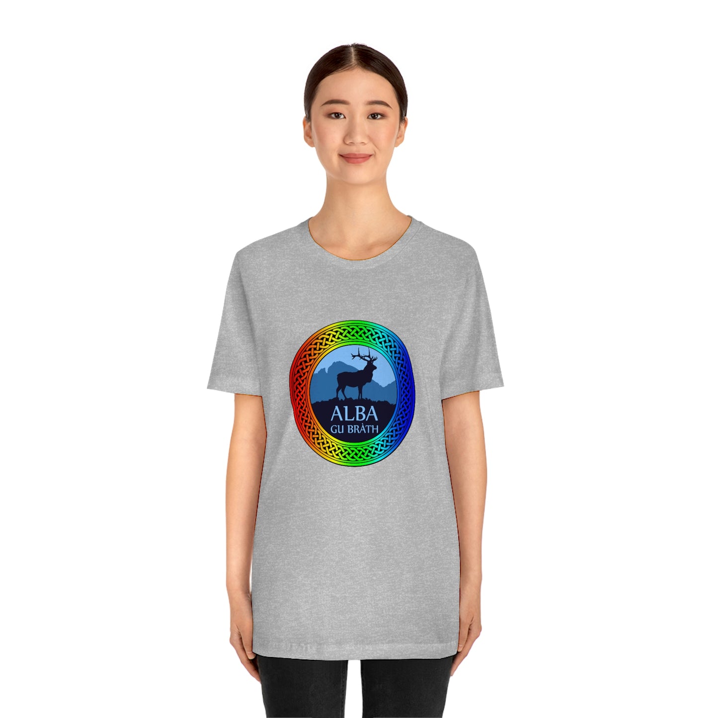 Alba Gu Brath Stag & Rainbow Knot T-Shirt