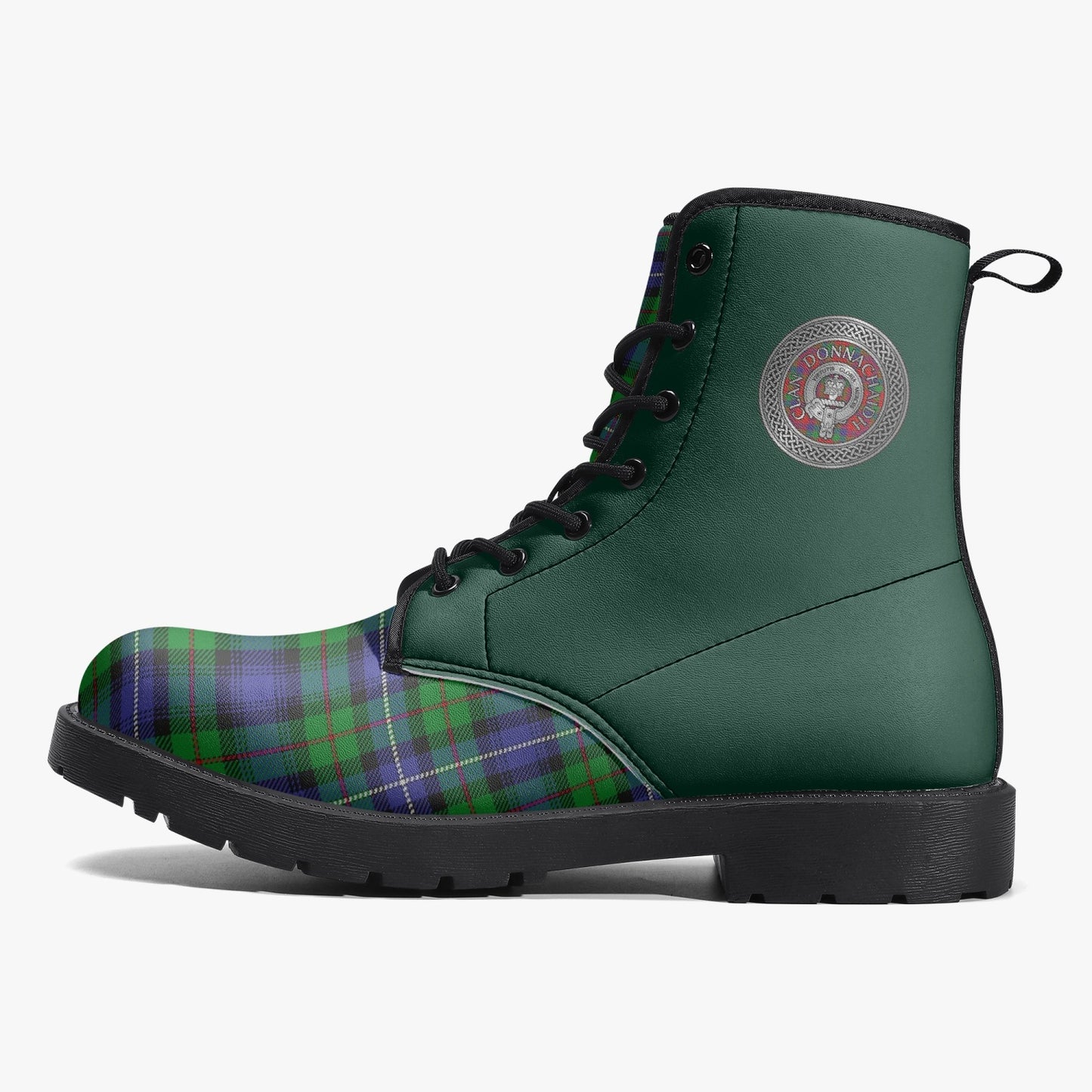 Clan Donnachaidh (Robertson) Crest & Hunting Tartan Leather Boots