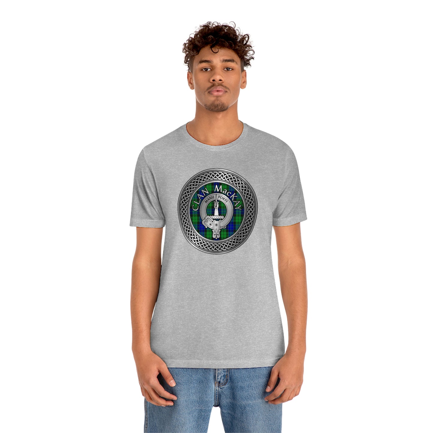 Clan MacKay Tartan & Crest in Celtic Knot T-Shirt