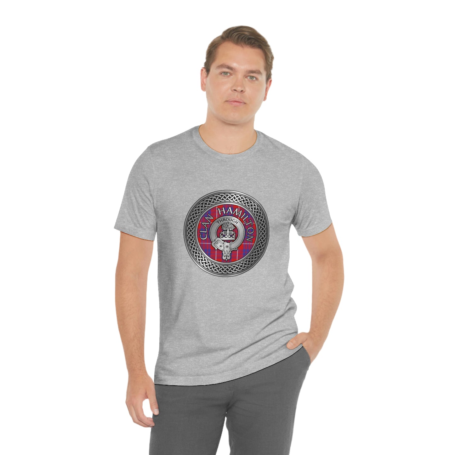 Clan Hamilton Crest & Tartan Knot T-Shirt