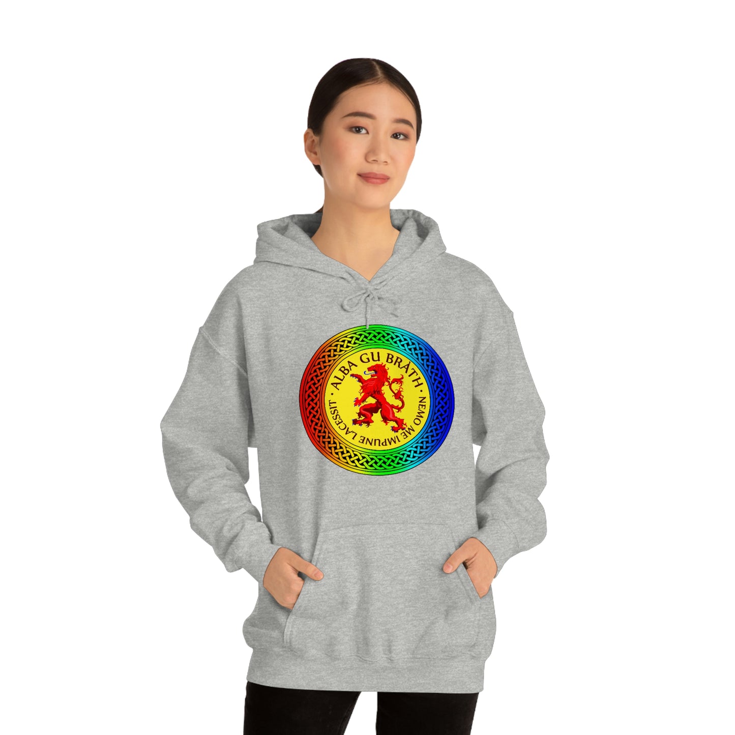 Alba Gu Brath Lion Rampant Rainbow Knot Unisex Heavy Blend™ Hooded Sweatshirt